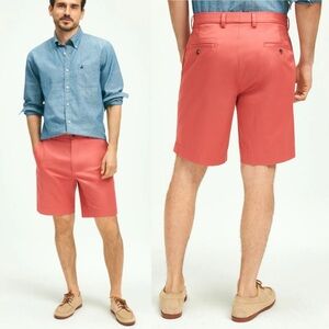 BROOKS BROTHERS Bermuda Shorts Flat Front Preppy Resort Wear Salmon Pink Size 38